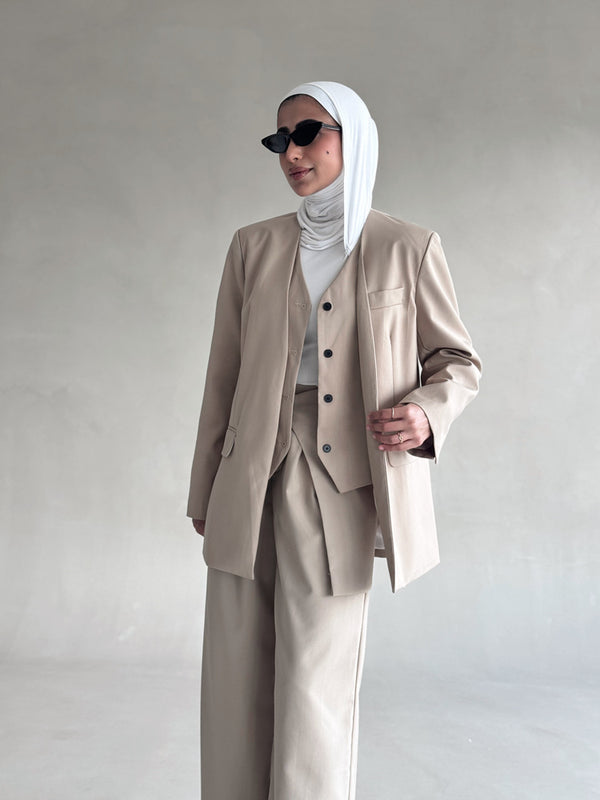 Casual V-neck Wrap Suit Set