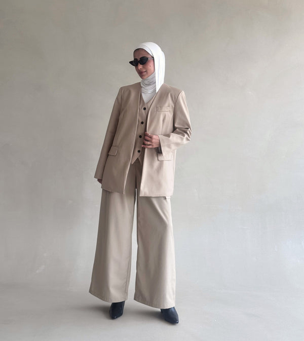 Casual V-neck Wrap Suit Set