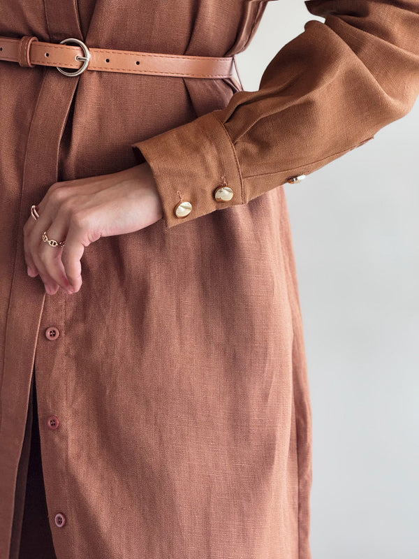 Linen Long Shirt + Pants Set