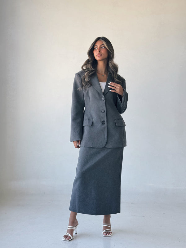 Waist Blazer Straight Skirt Setملابس كاملة / أطقم