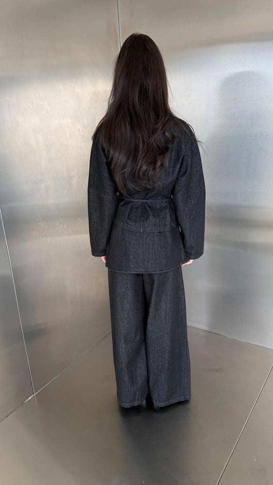 Denim Round Neck 3PC Set