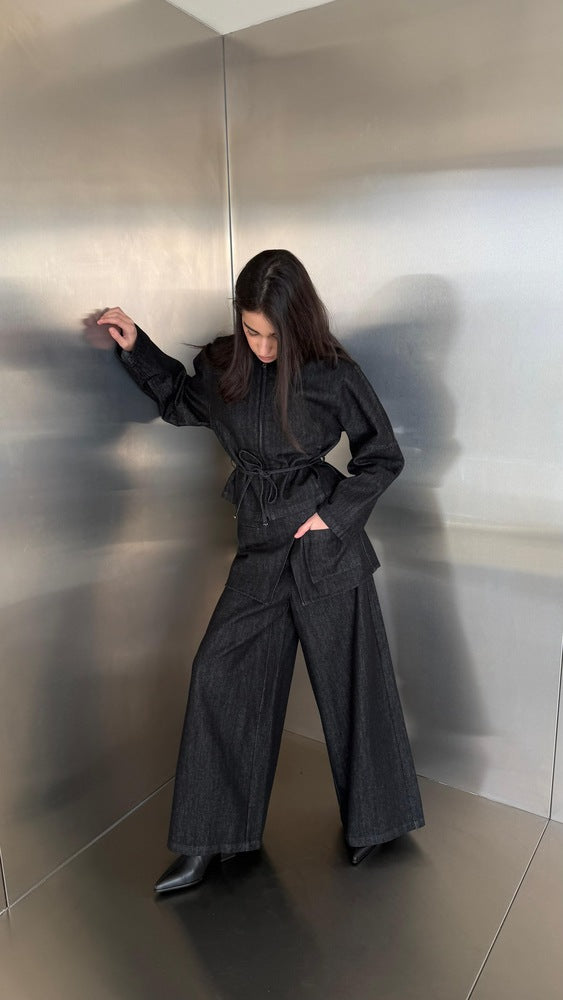 Denim Round Neck 3PC Set