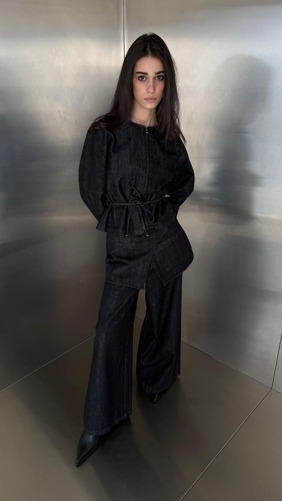 Denim Round Neck 3PC Set