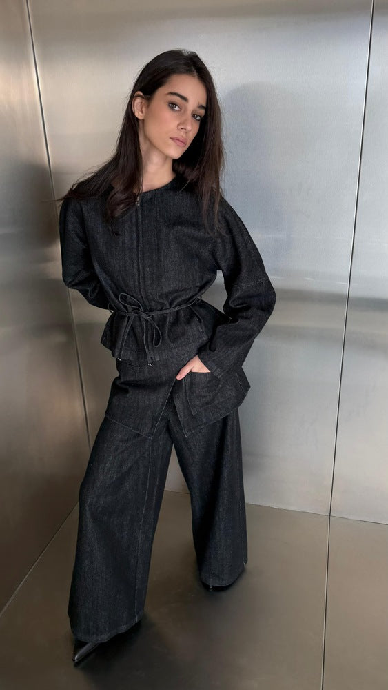 Denim Round Neck 3PC Set