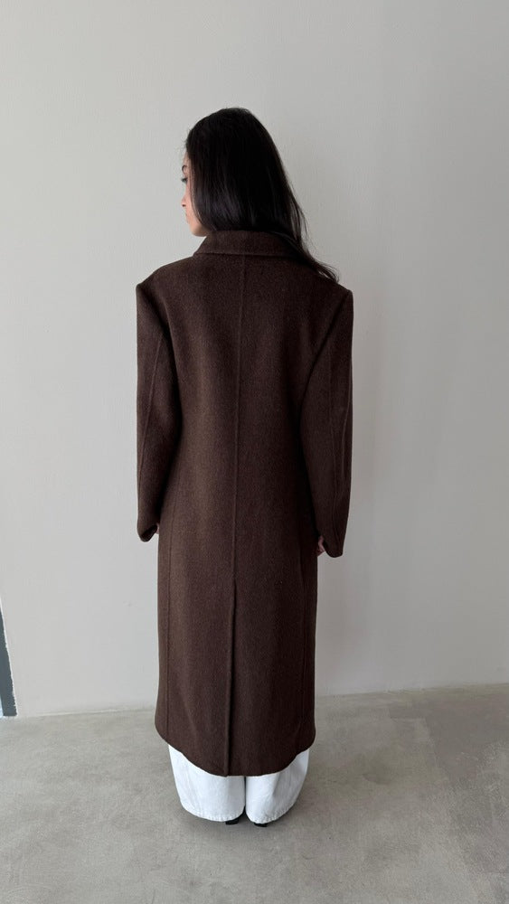 Woolen Notched Lapel Coat