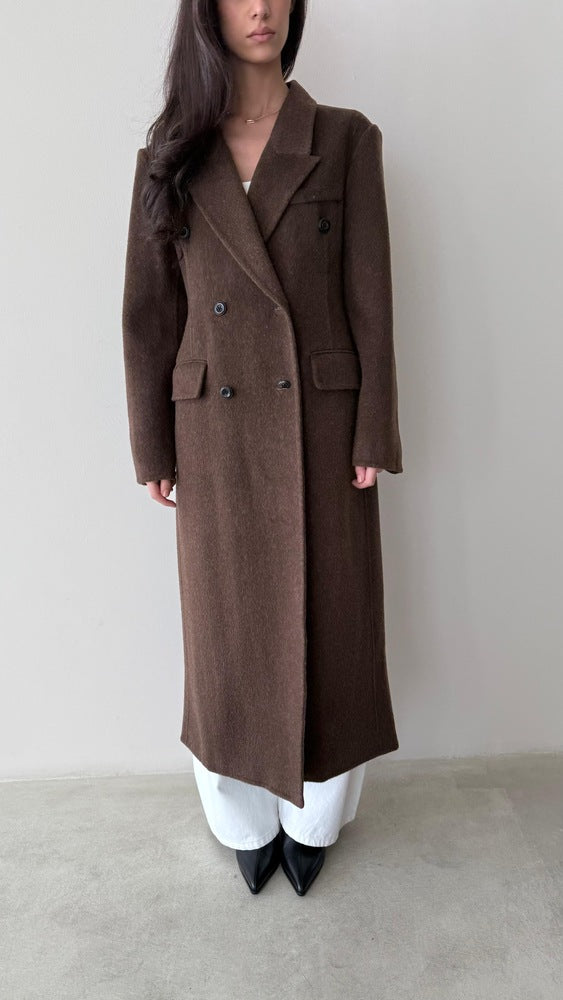 Woolen Notched Lapel Coat