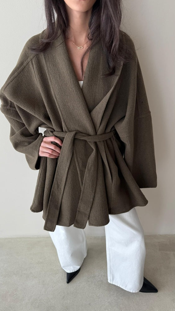 Wool Blend Belted Jacket