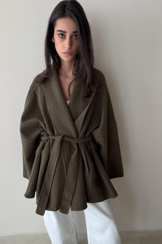 Wool Blend Belted Jacket