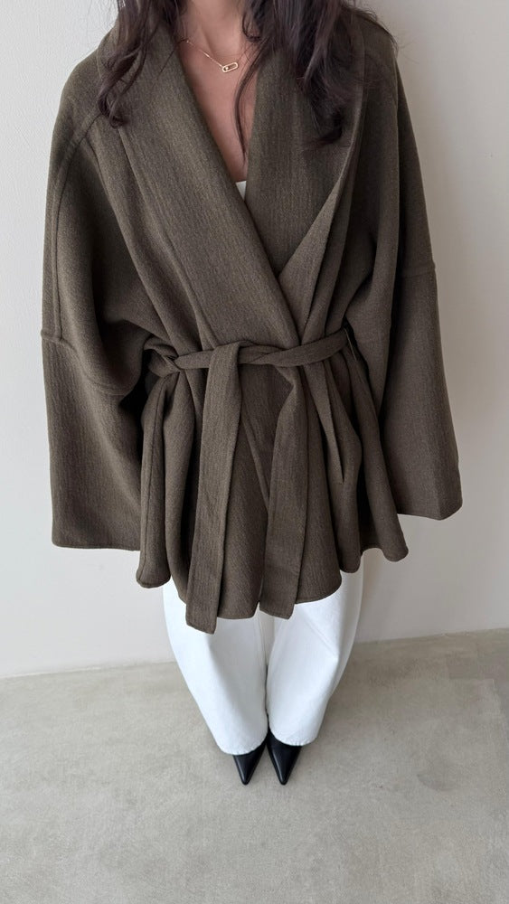 Wool Blend Belted Jacket