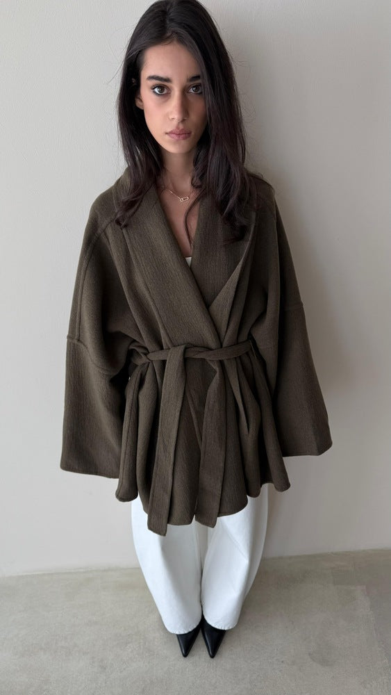 Wool Blend Belted Jacket