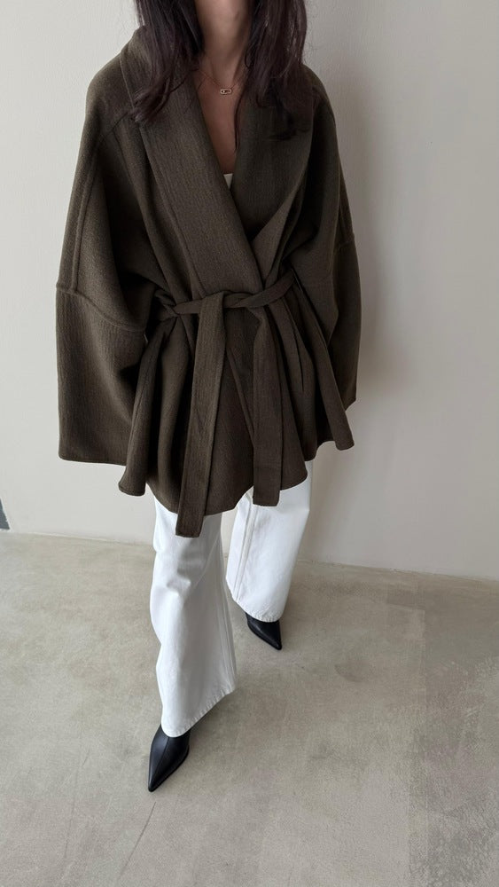 Wool Blend Belted Jacket