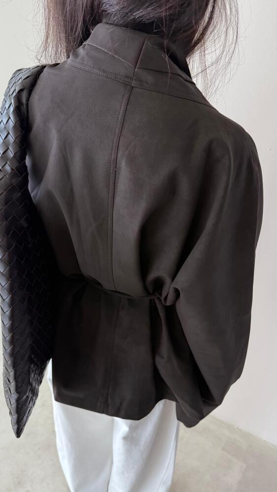 Lace Up Leather Jacket