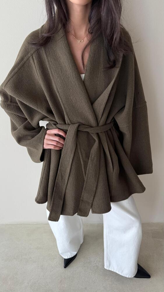 Wool Blend Belted Jacket