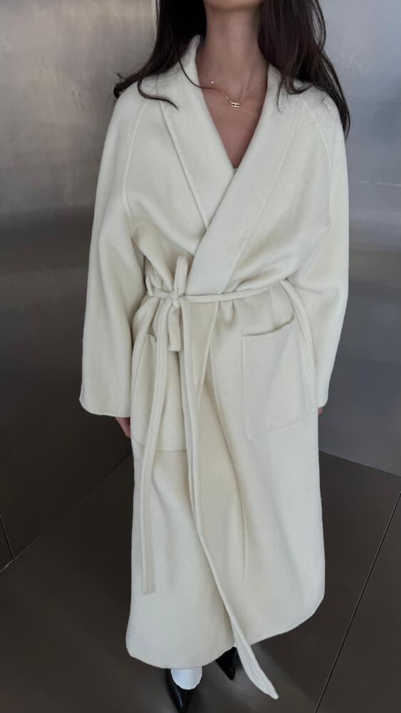 Patch Pockets Long Lace Up Coat