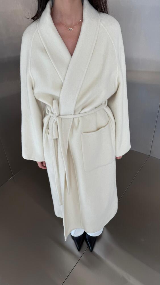 Patch Pockets Long Lace Up Coat