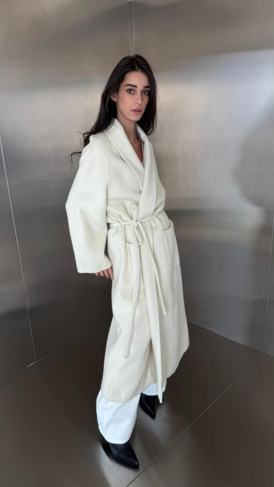 Patch Pockets Long Lace Up Coat