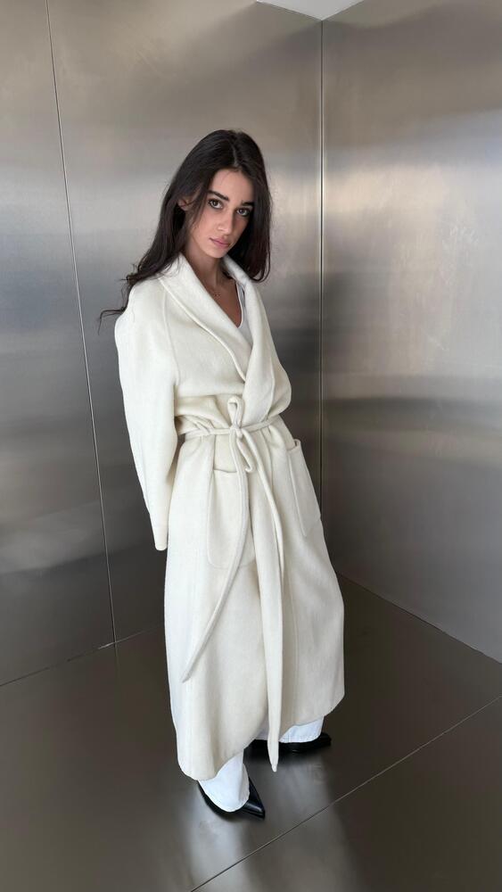 Patch Pockets Long Lace Up Coat