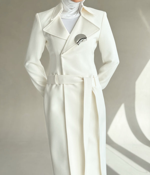 Waisted Metal Snap Belted Coat