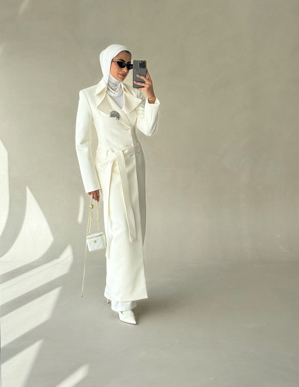 Waisted Metal Snap Belted Coat