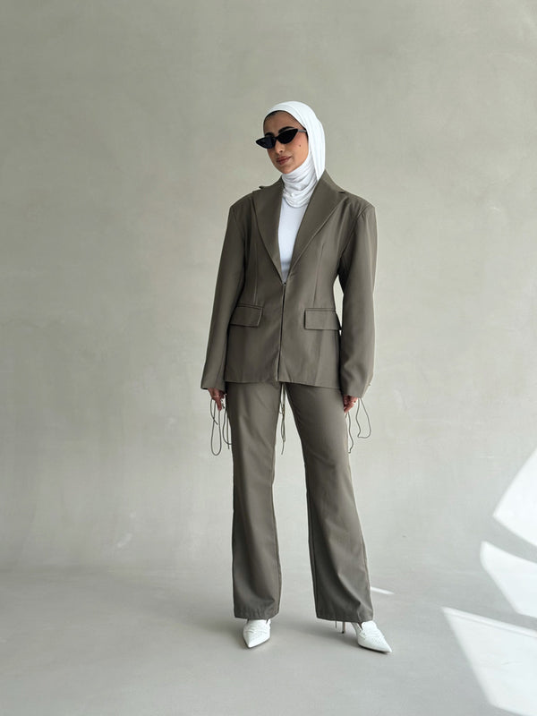 Drawstring Women Suit