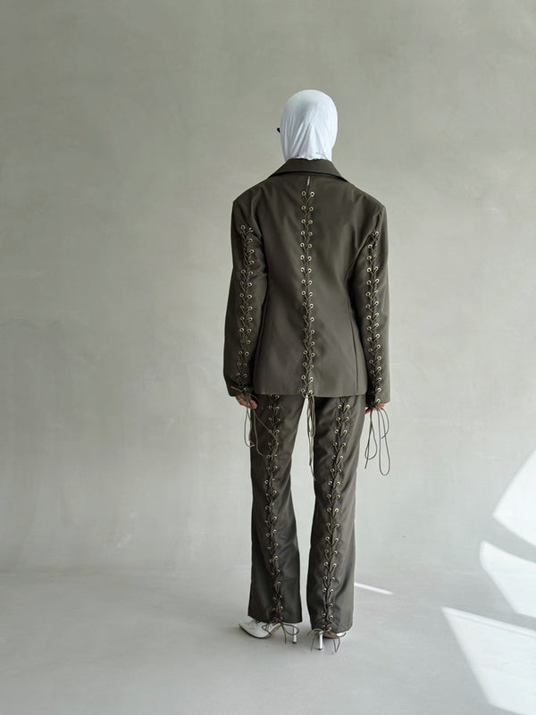 Drawstring Women Suit