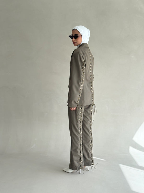 Drawstring Women Suit