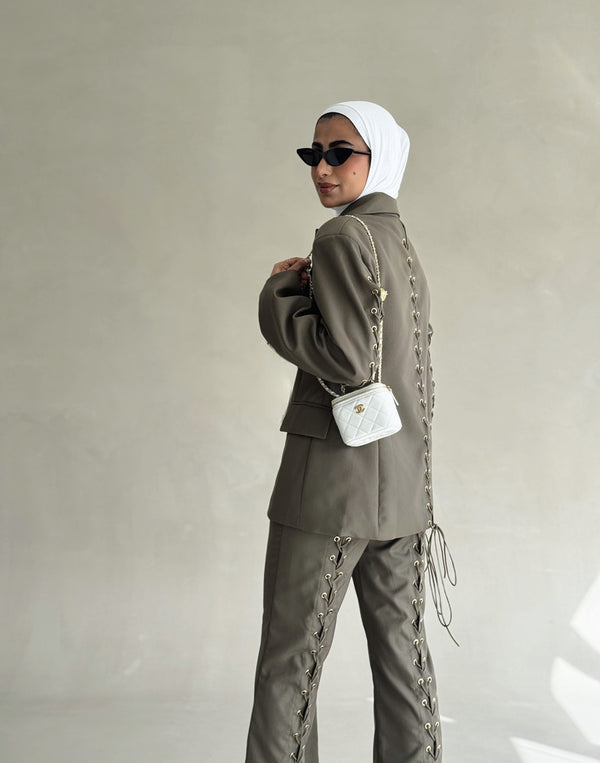 Drawstring Women Suit