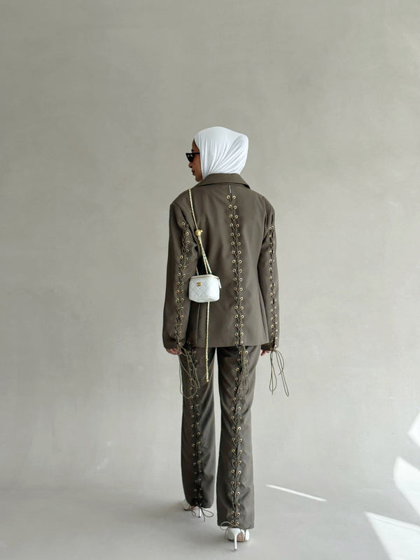 Drawstring Women Suit