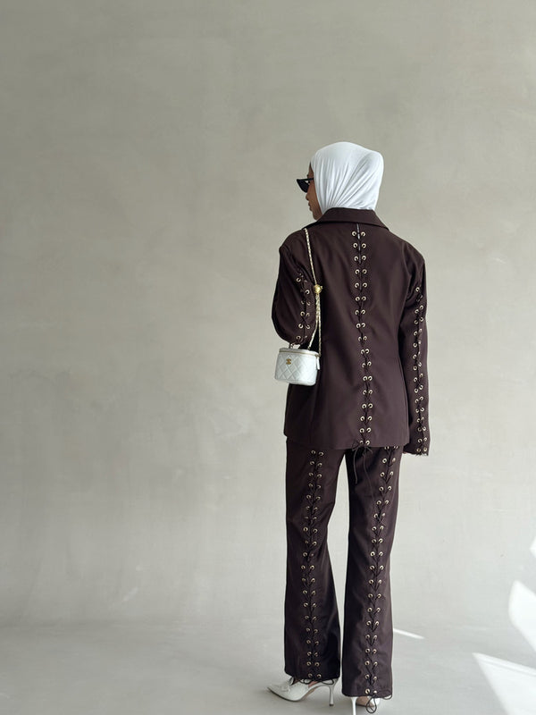 Drawstring Women Suit