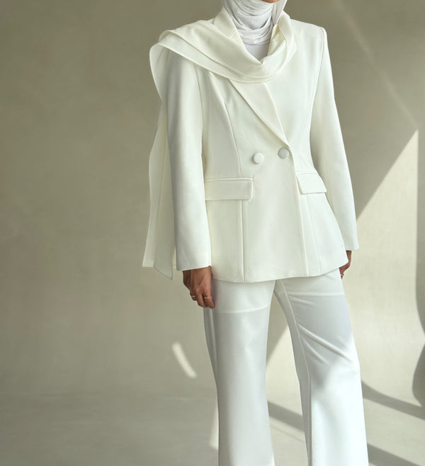Two-Piece Suit w/ Scarf