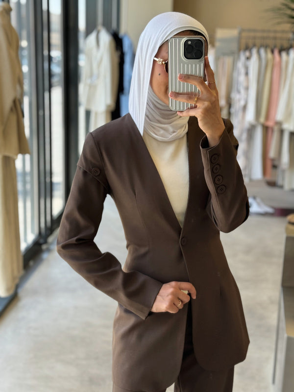 Two Buttoned Shoulder 2PC Set