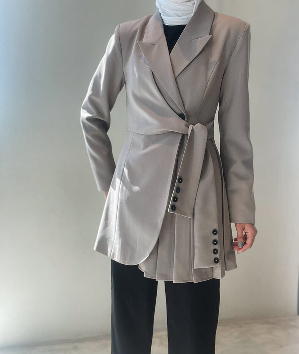 Slim Notched Single Breasted Suit Blazer بليزر