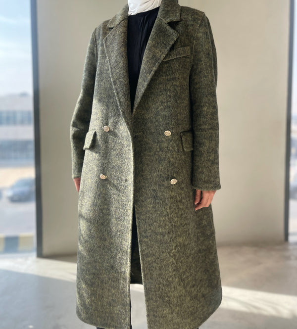 Big Size Long Elegant Woolen Coat