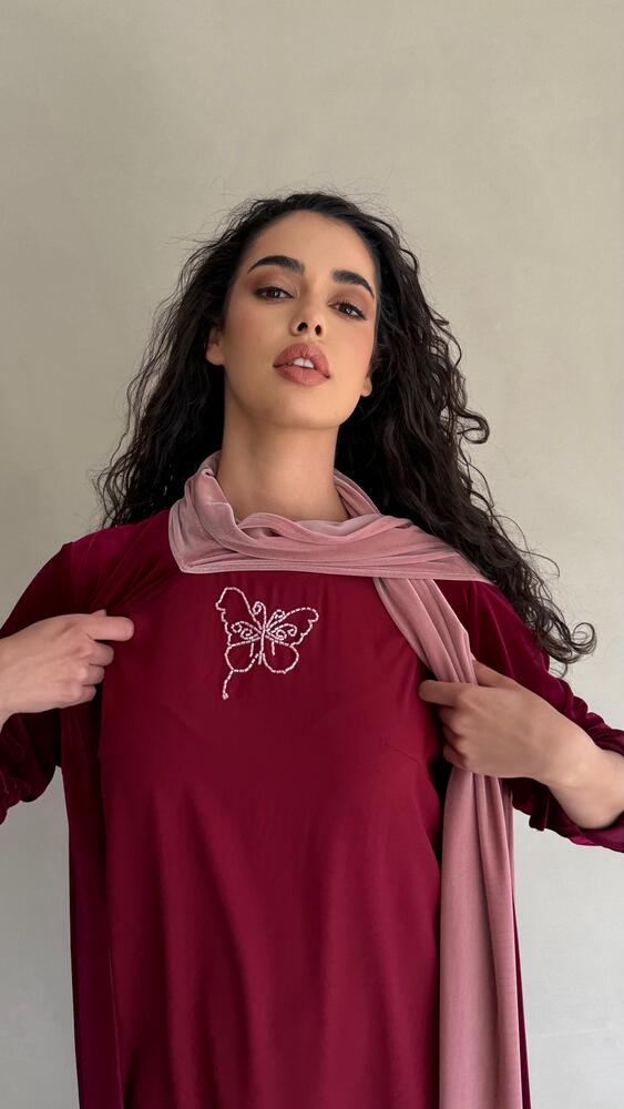 Butterfly Embellished Kaftan