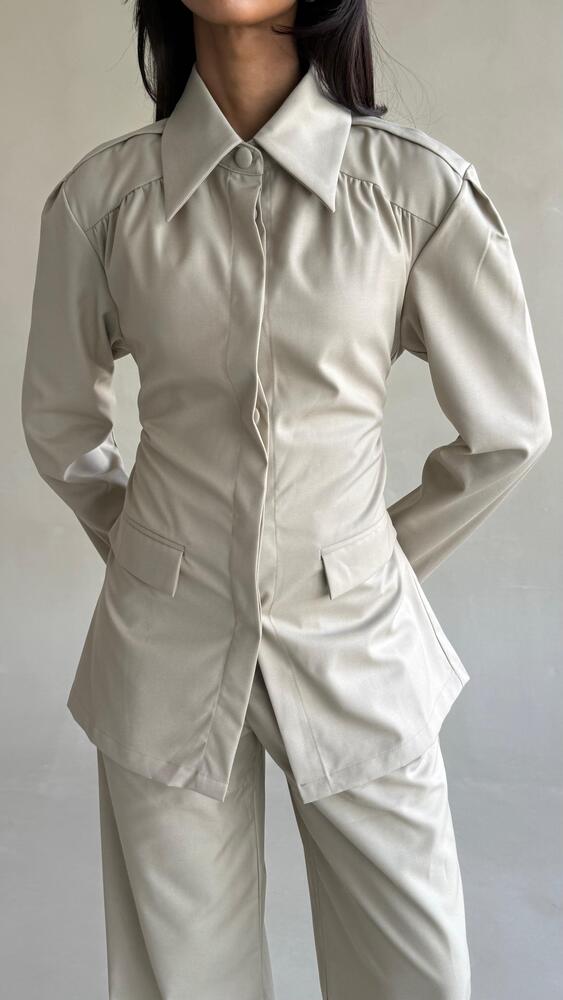 Shoulder Cloaklet Blazer Set