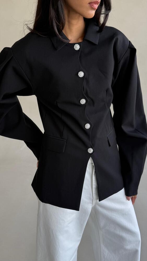 Silver-tone Button Blazer