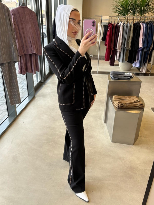 Beading Designed Suit 2PC Set