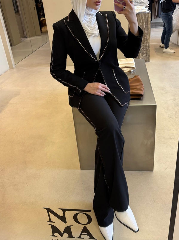 Beading Designed Suit 2PC Set