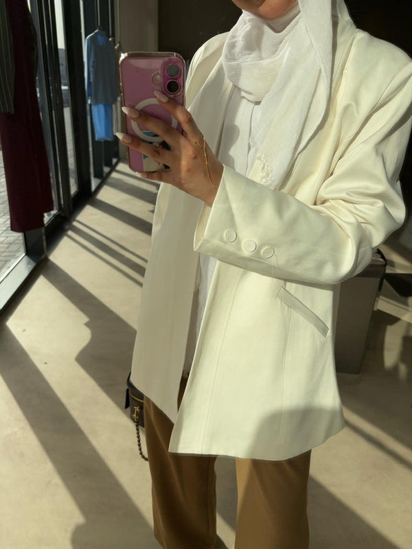 Women's Front Open Blazer w/ Wide Belt