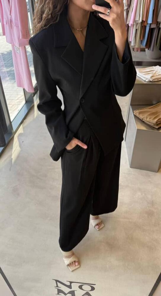 Elegant Single Button Blazer Set