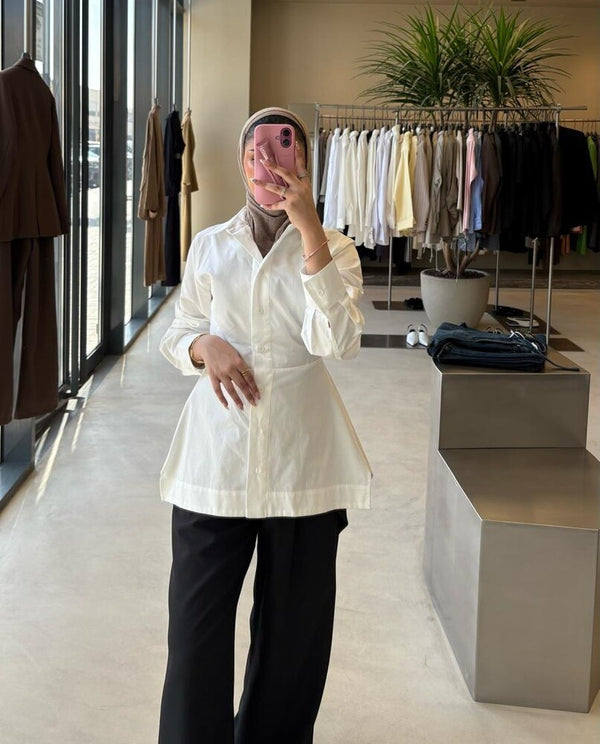 Waist Fitted White Shirt