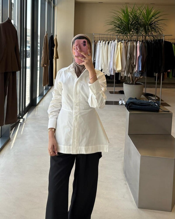 Waist Fitted White Shirt