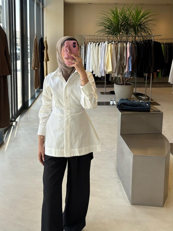 Waist Fitted White Shirt