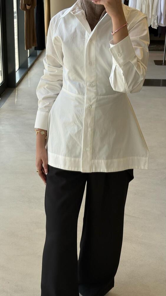 Waist Fitted White Shirt