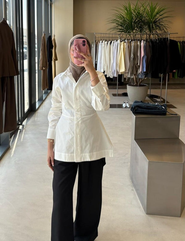 Waist Fitted White Shirt