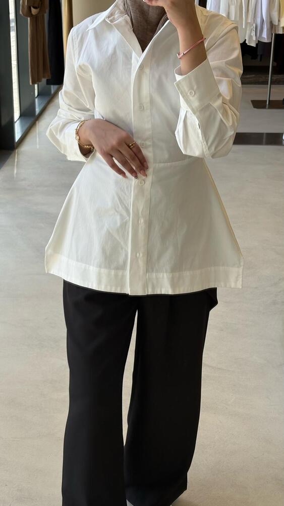 Waist Fitted White Shirt