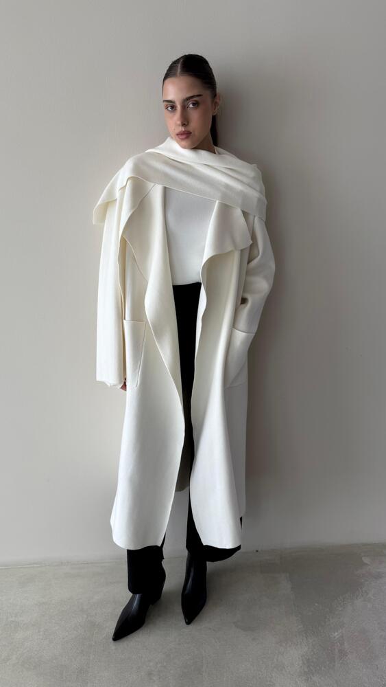 Thick Knitted Cardigan with Shawl