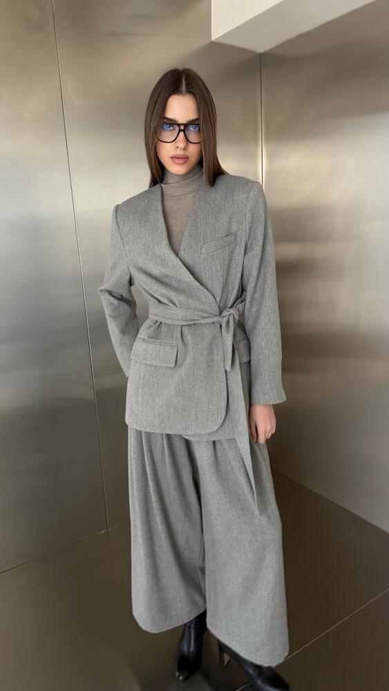 Belted Woolen Suit