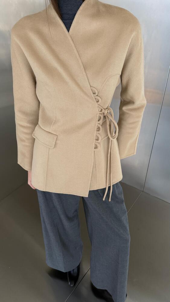 Woolen Belted Loop Blazer