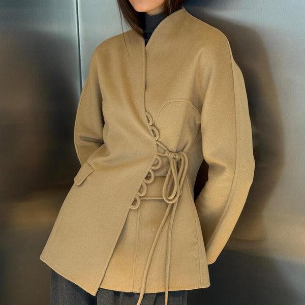 Woolen Belted Loop Blazer